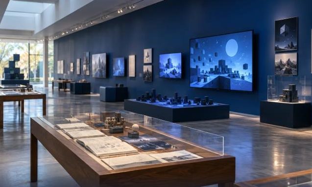 Gallery with game artefacts and screens